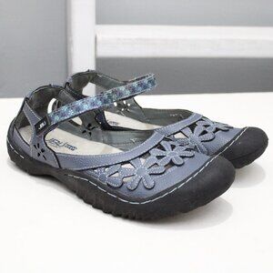 Jbu by Jambu Blue Wildflower Encore Mary Jane Comfort Ballet Flats Size 7.5